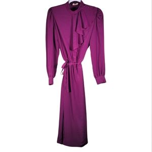 Vintage Purple Polyester Sasson Dress